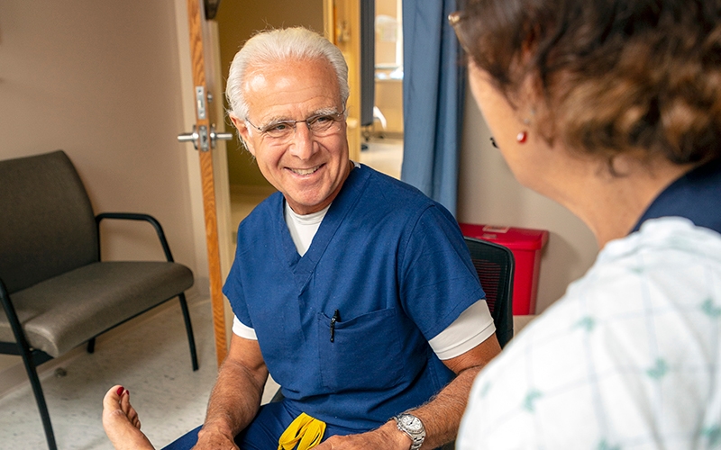 Doctor examining a patient