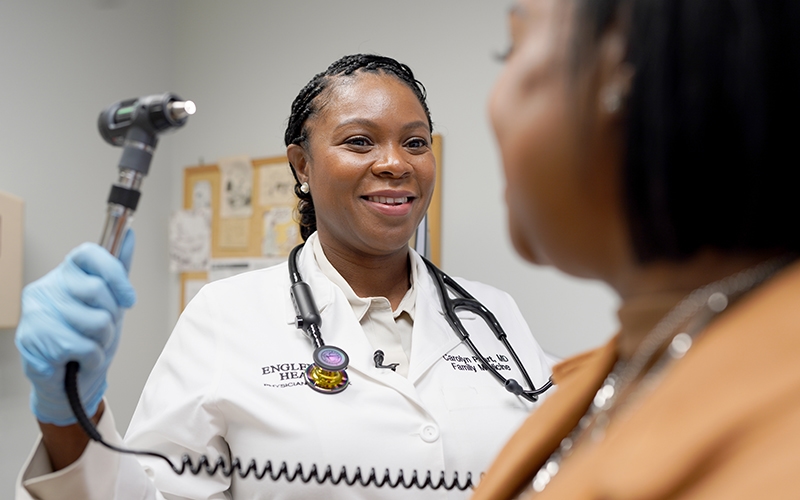 Doctor with patient